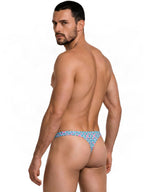 CandyMan Printed Thong - Printed Blue