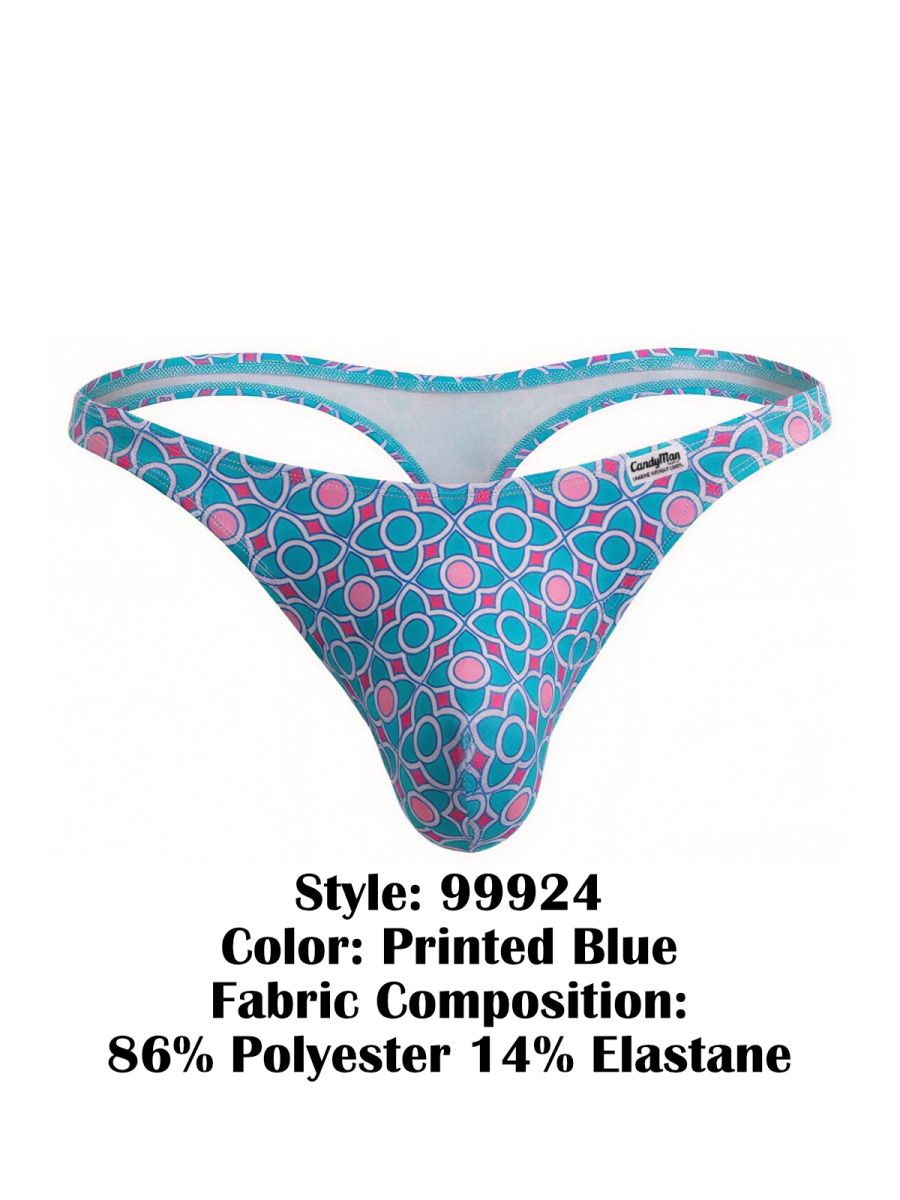 CandyMan Printed Thong - Printed Blue