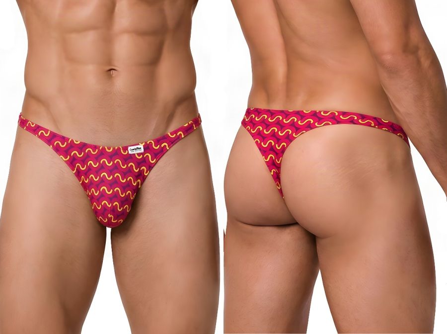 CandyMan Printed Thong - Printed Fuchsia