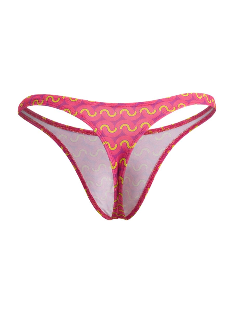 CandyMan Printed Thong - Printed Fuchsia
