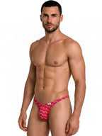 CandyMan Printed Thong - Printed Fuchsia