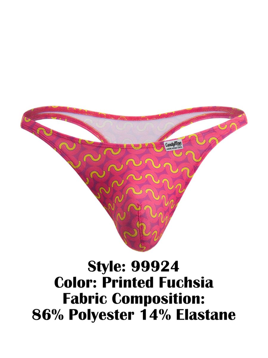 CandyMan Printed Thong - Printed Fuchsia