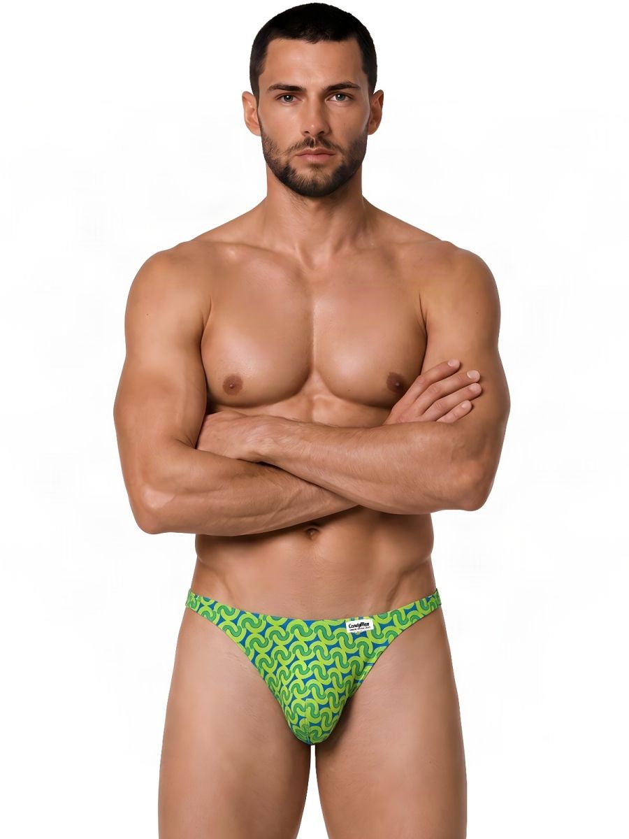 CandyMan Printed Thong - Printed Green