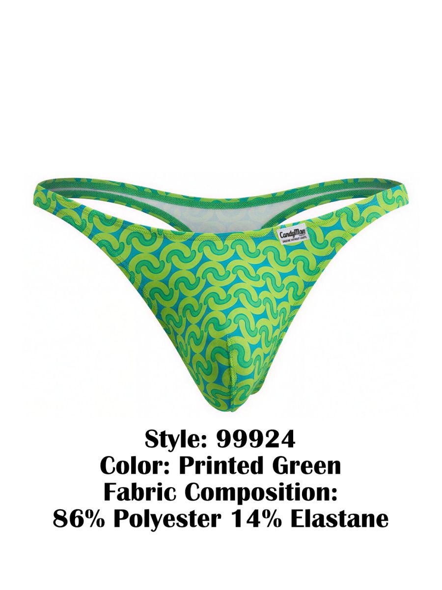 CandyMan Printed Thong - Printed Green