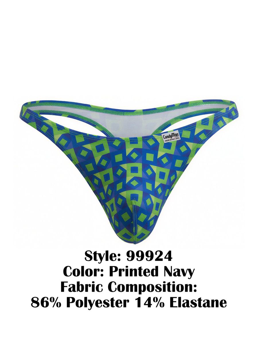 CandyMan Printed Thong - Printed Navy