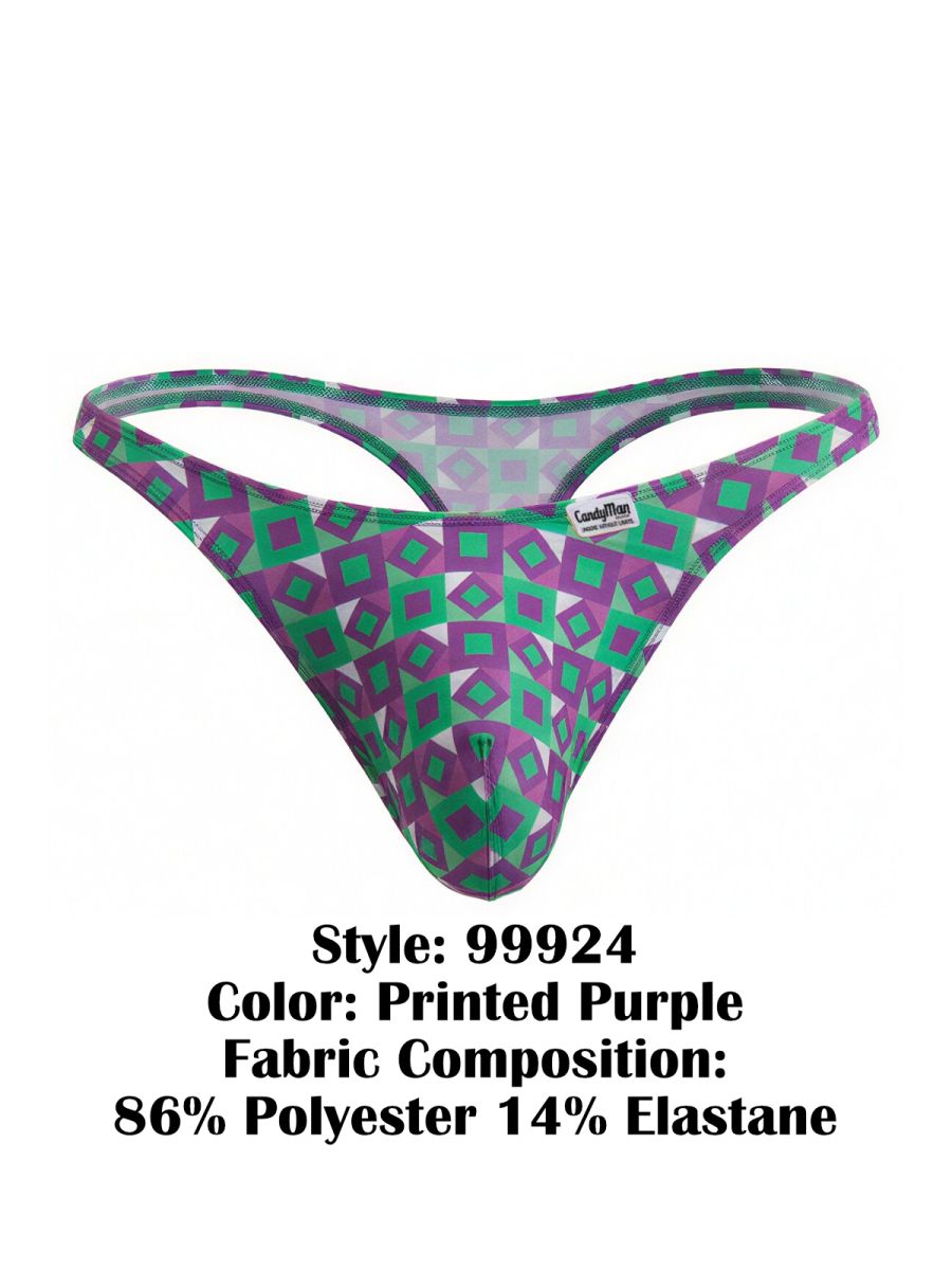 CandyMan Printed Thong - Printed Purple