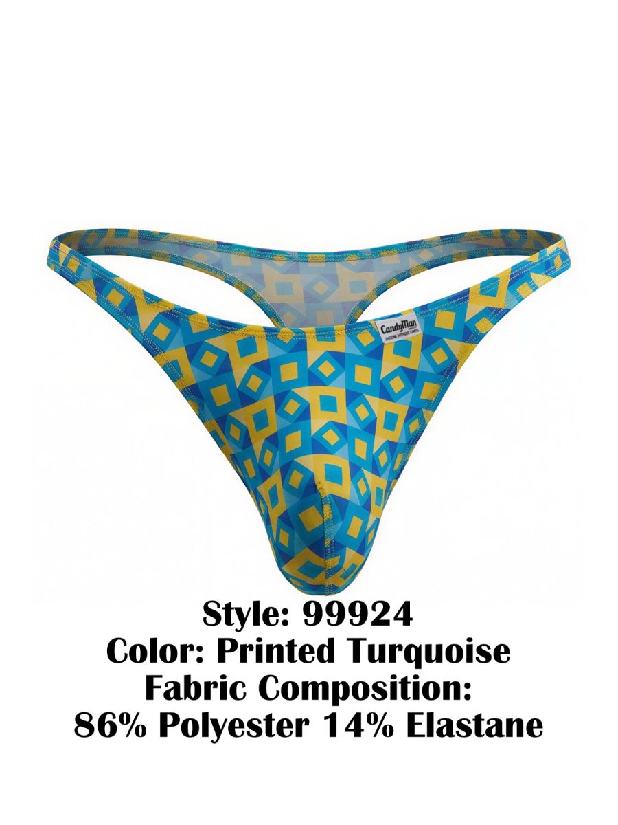 CandyMan Printed Thong - Printed Turquoise