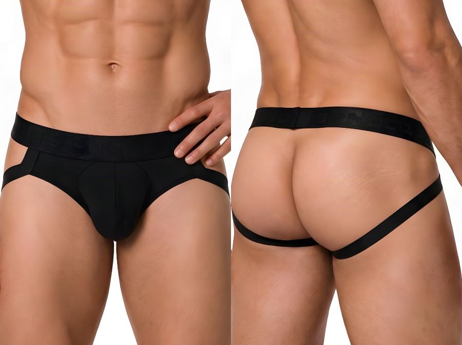 CandyMan Supportive Strappy Jockstrap - Black