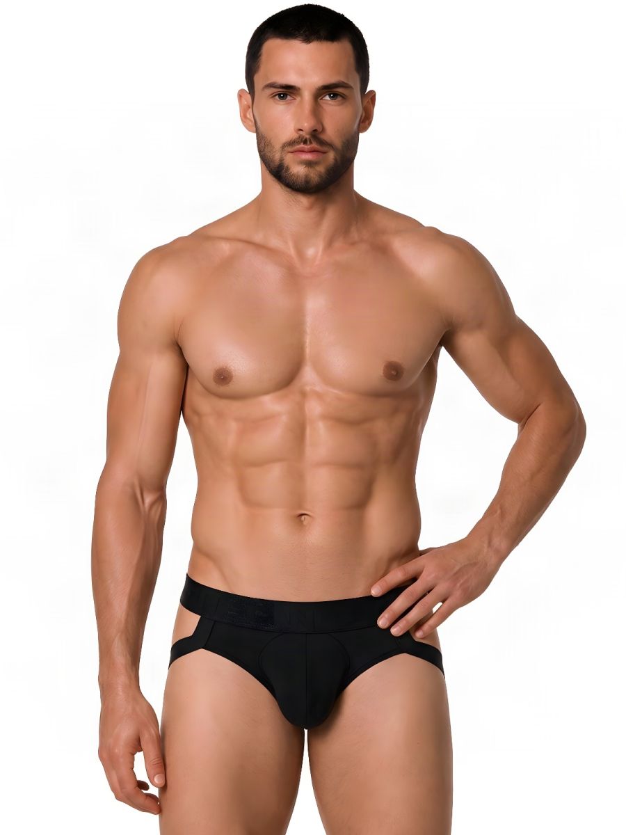CandyMan Supportive Strappy Jockstrap - Black