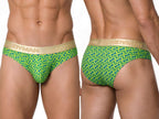 CandyMan Printed Briefs - Printed Green