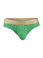 CandyMan Printed Briefs - Printed Green