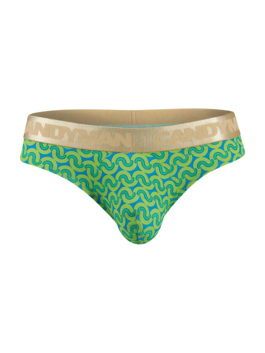 CandyMan Printed Briefs - Printed Green