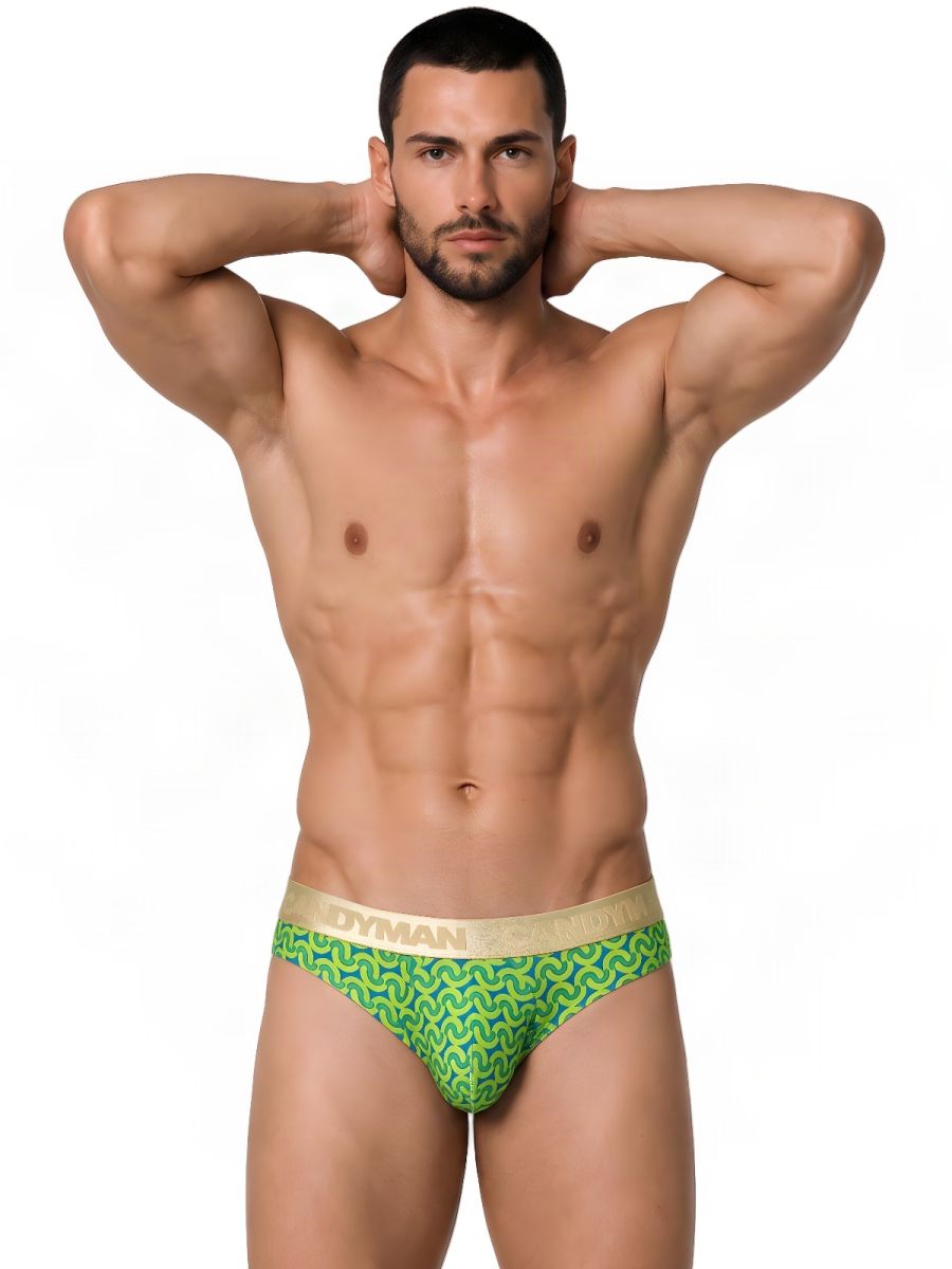CandyMan Printed Briefs - Printed Green