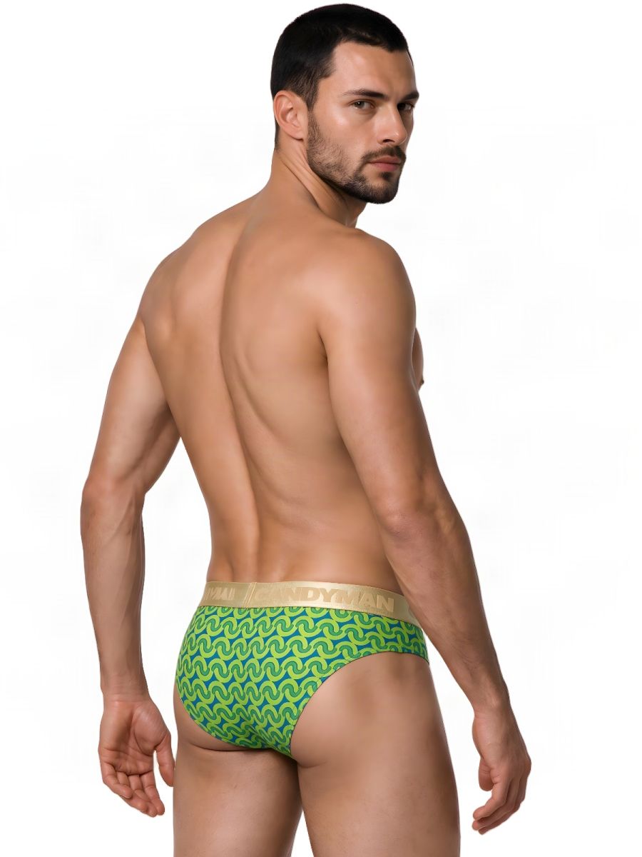 CandyMan Printed Briefs - Printed Green