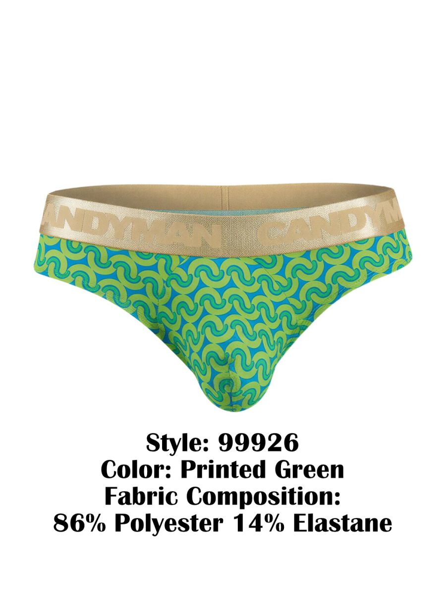 CandyMan Printed Briefs - Printed Green