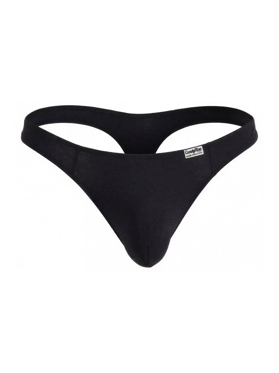 CandyMan Sleek Low Rise Thong - Black