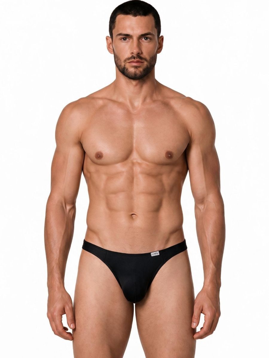 CandyMan Sleek Low Rise Thong - Black