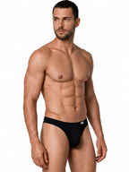 CandyMan Sleek Low Rise Thong - Black