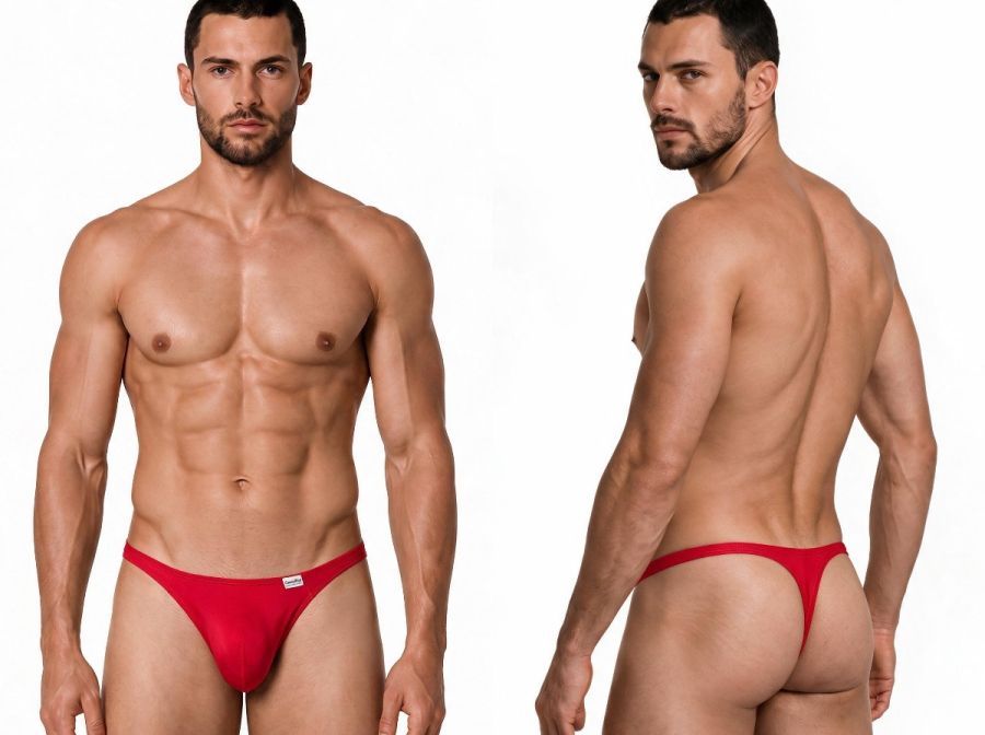 CandyMan Sleek Low Rise Thong - Red