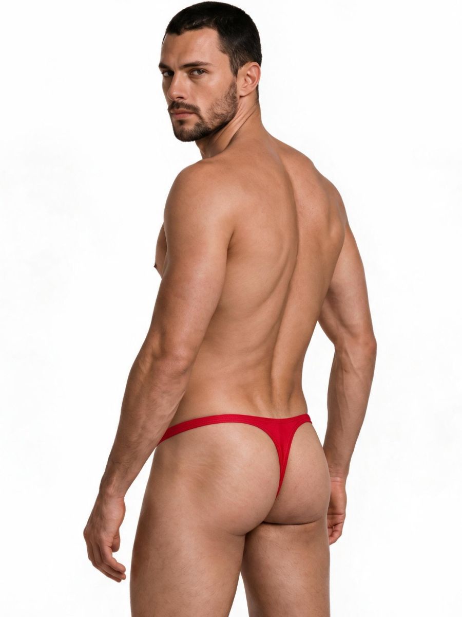 CandyMan Sleek Low Rise Thong - Red