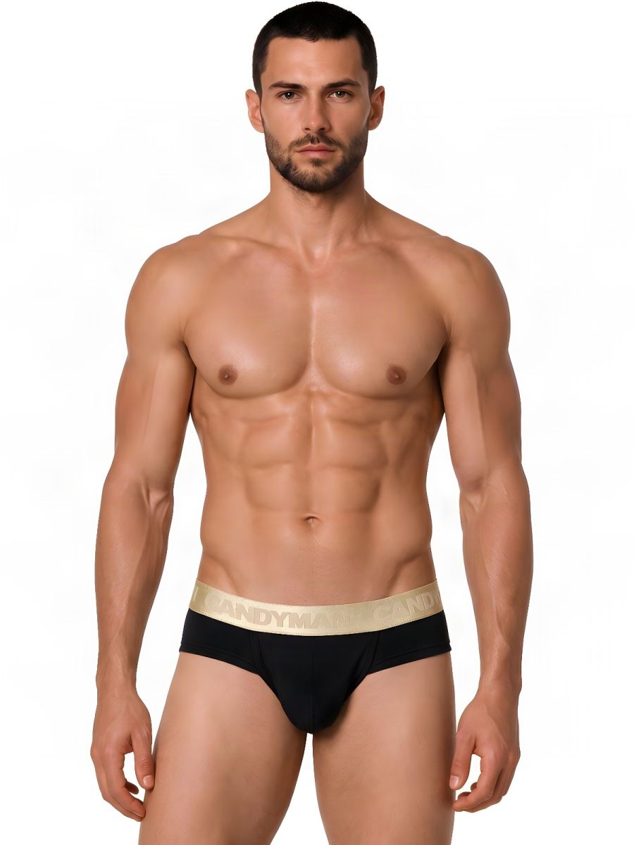 CandyMan Sleek Contour Briefs - Black-Gold
