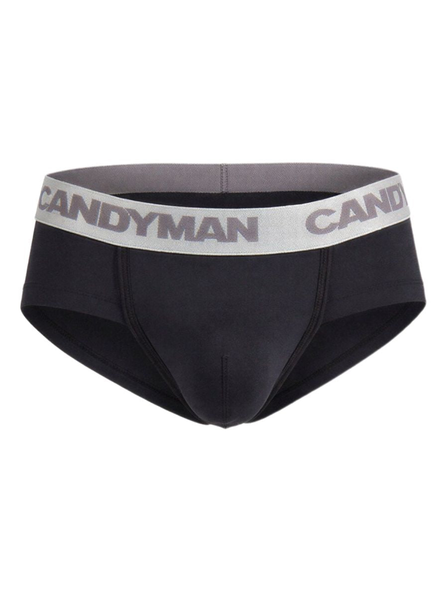 CandyMan Sleek Contour Briefs - Black-Silver