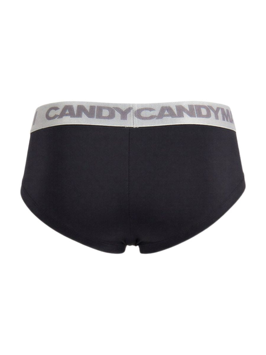 CandyMan Sleek Contour Briefs - Black-Silver