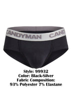 CandyMan Sleek Contour Briefs - Black-Silver
