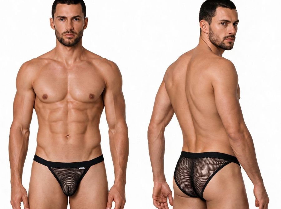 CandyMan Seductive Mesh Bikini - Black Mesh