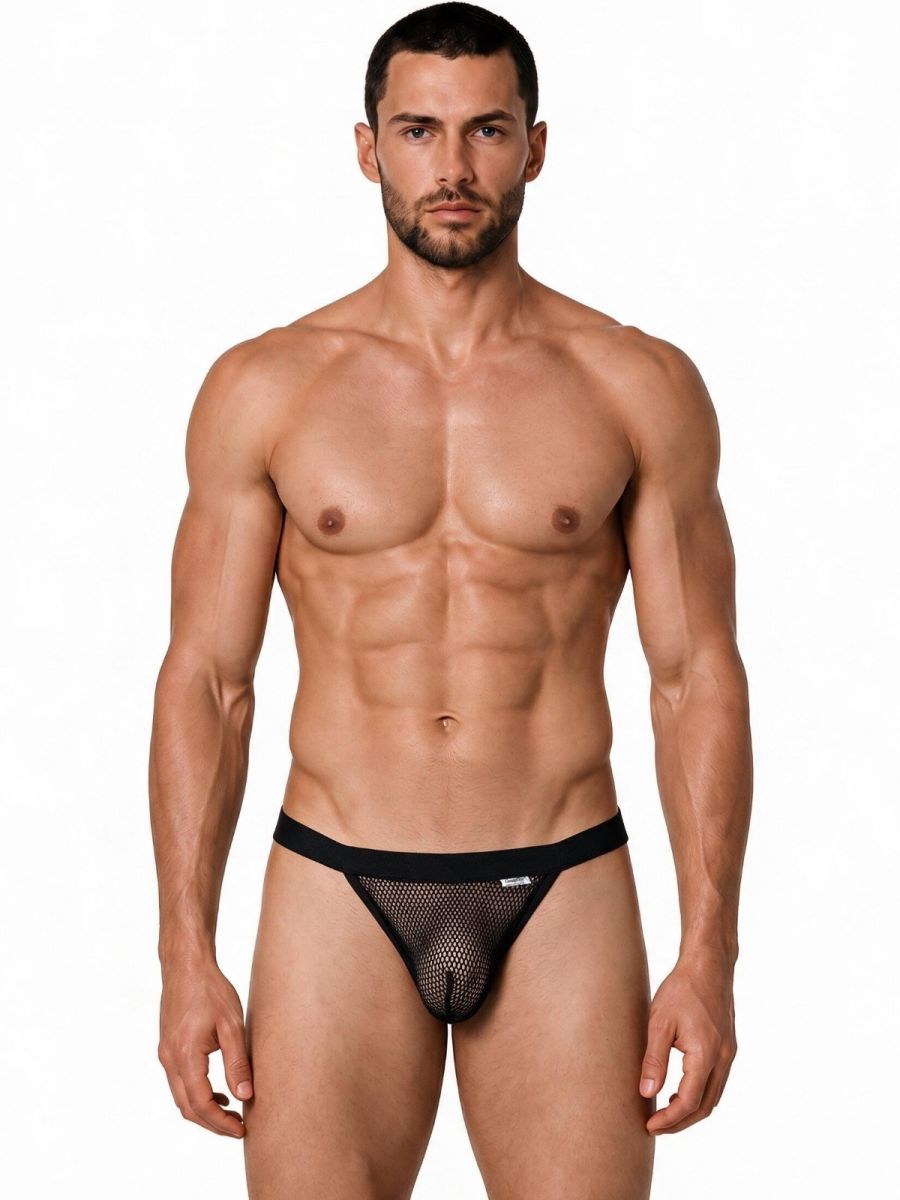 CandyMan Seductive Mesh Bikini - Black Mesh