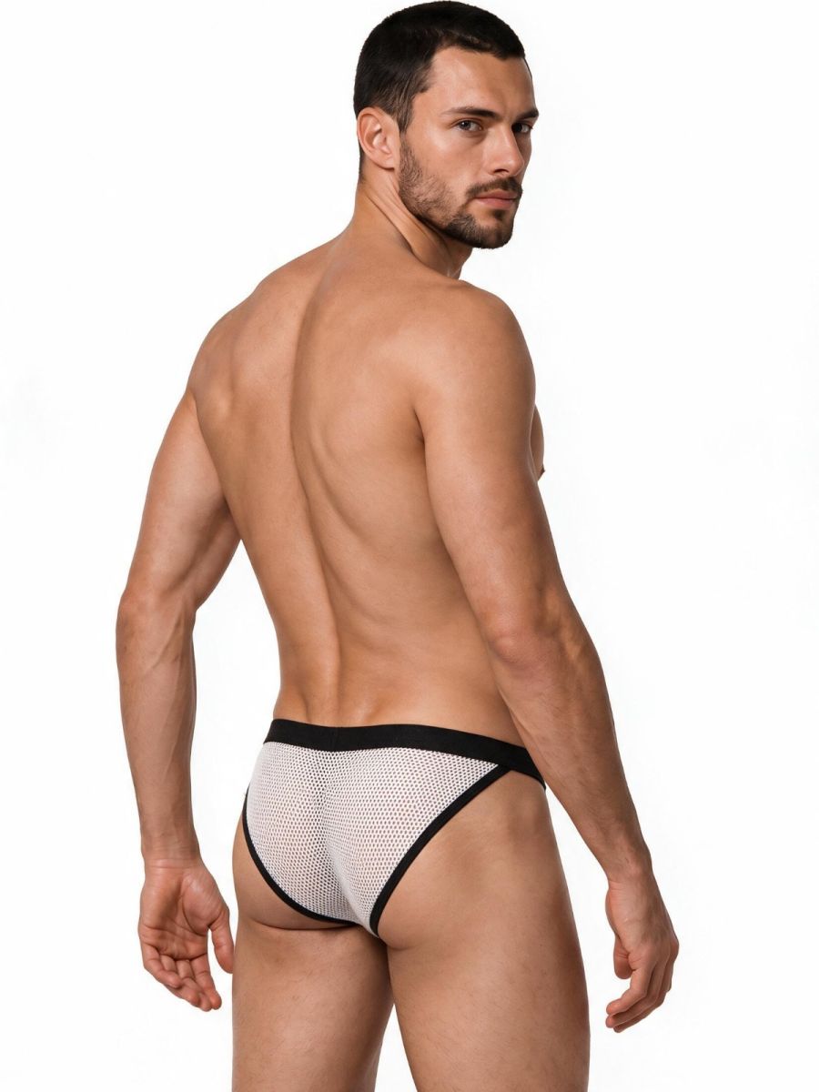 CandyMan Seductive Mesh Bikini - White Mesh