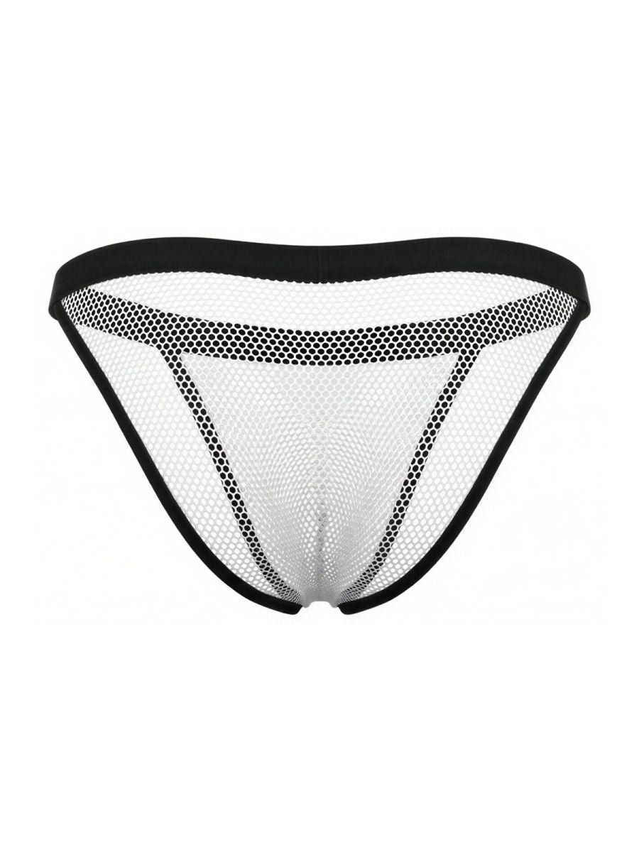 CandyMan Seductive Mesh Bikini - White Mesh