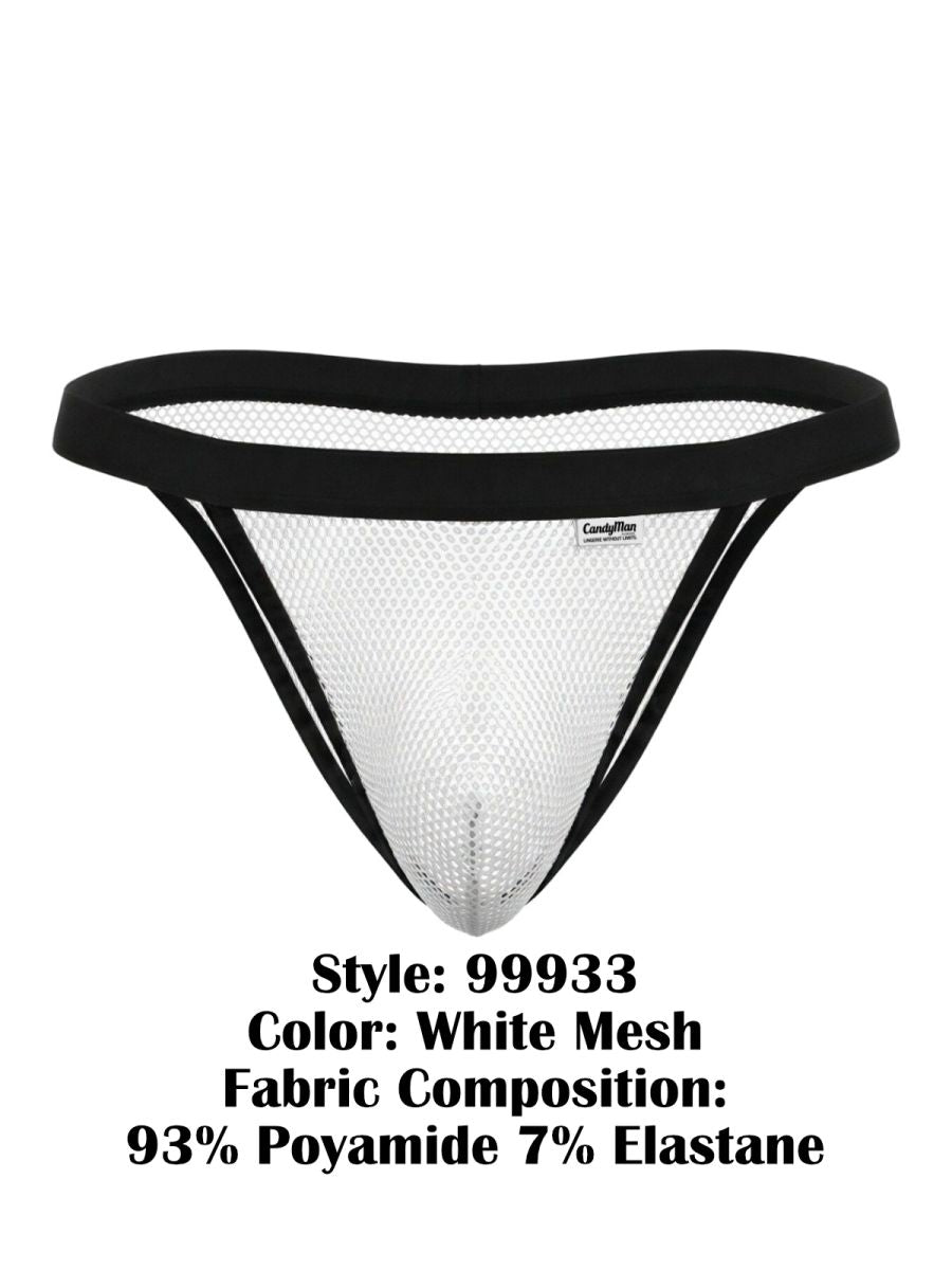 CandyMan Seductive Mesh Bikini - White Mesh