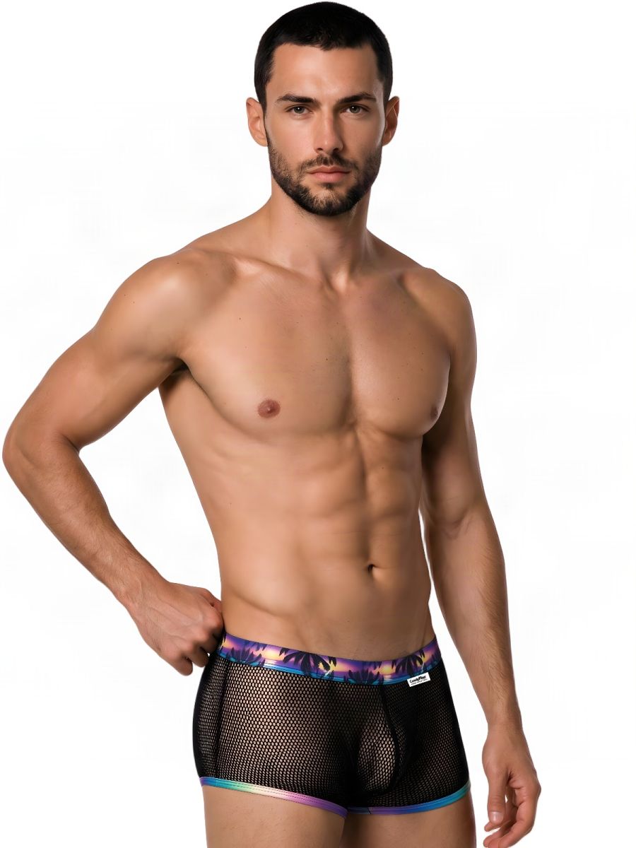 CandyMan Breathable Mesh Tropical Trunks - Black