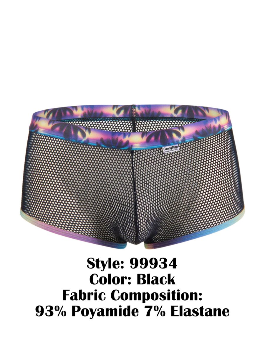 CandyMan Breathable Mesh Tropical Trunks - Black
