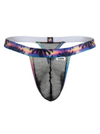 CandyMan Tropical Palm Print Thongs - Black