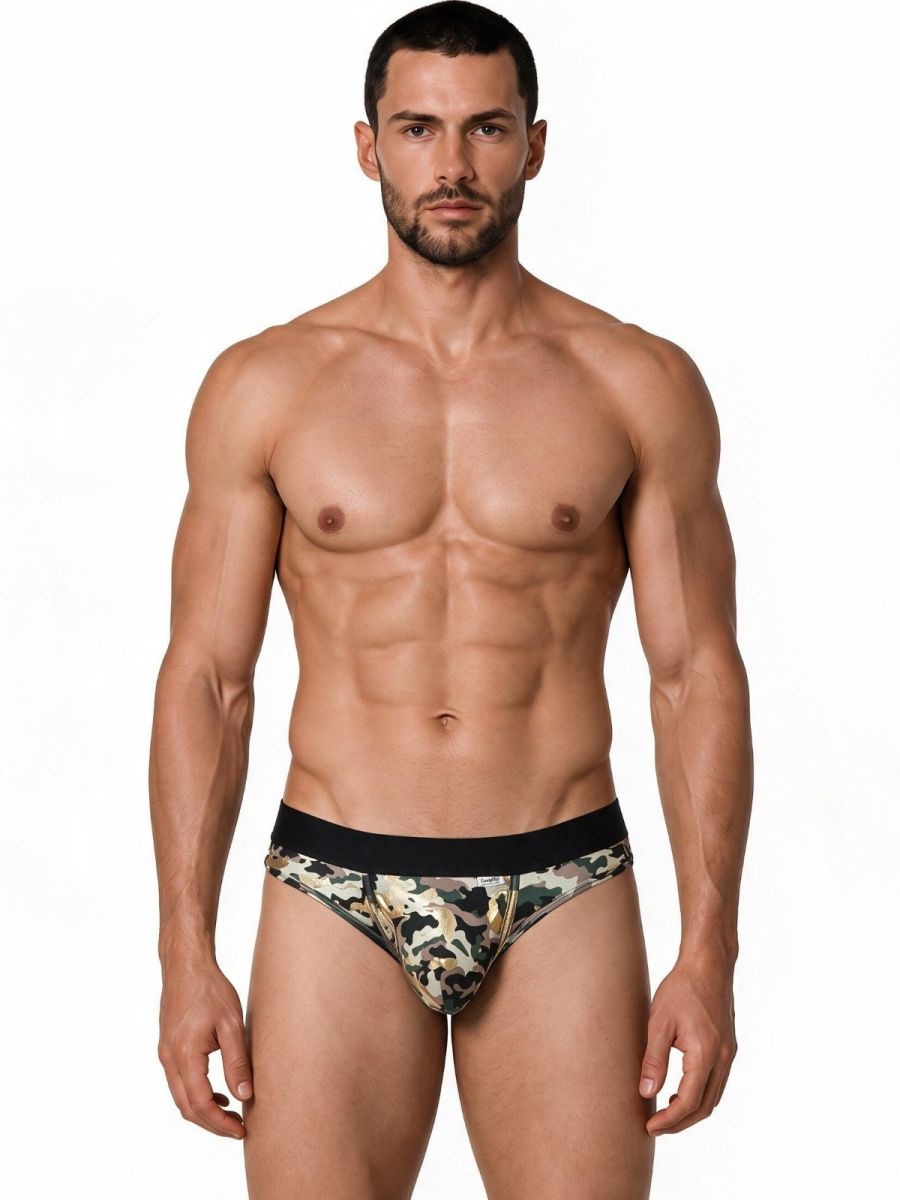 CandyMan Contoured Support Low Rise Briefs - Camo