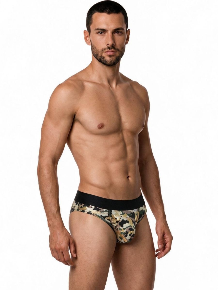 CandyMan Contoured Support Low Rise Briefs - Camo