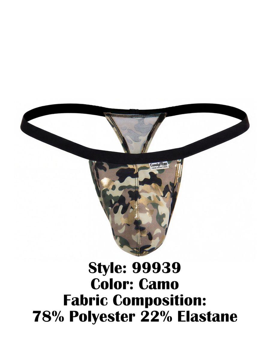 CandyMan Minimalist Low Rise Micro Thong - Camo
