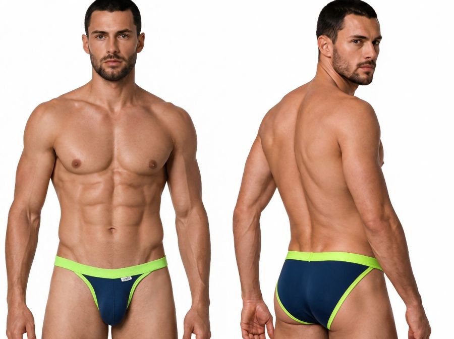 CandyMan Bikini Athletic Low Rise Brief - Navy