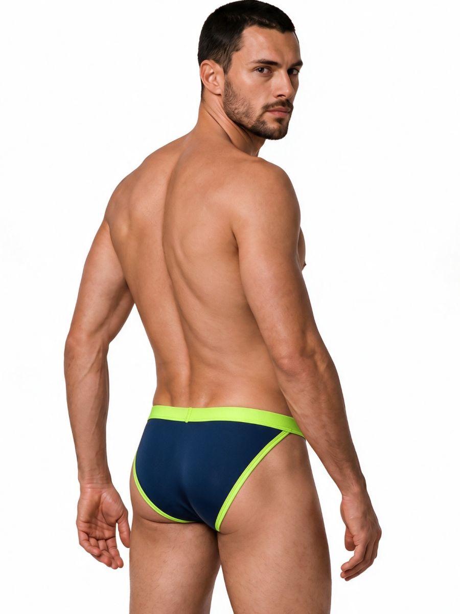 CandyMan Bikini Athletic Low Rise Brief - Navy