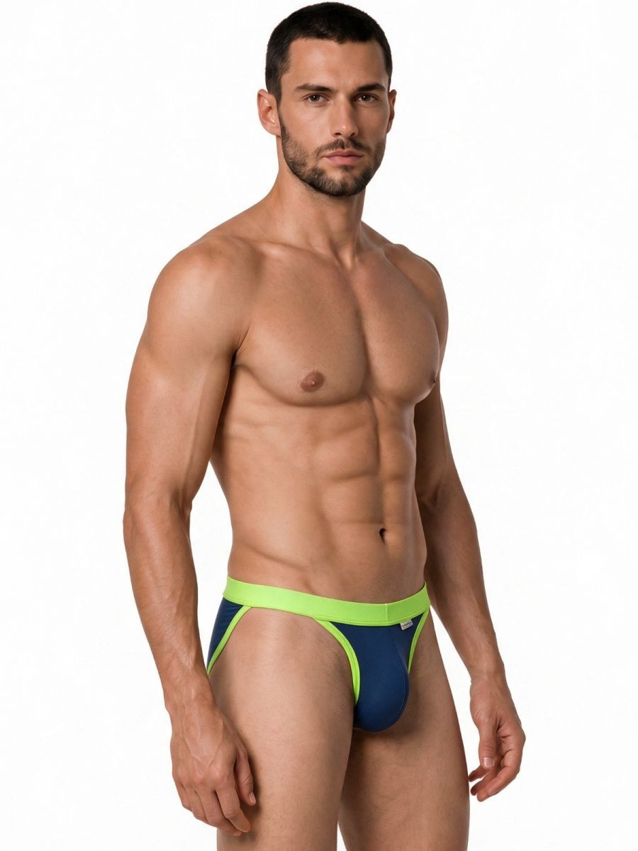 CandyMan Bikini Athletic Low Rise Brief - Navy