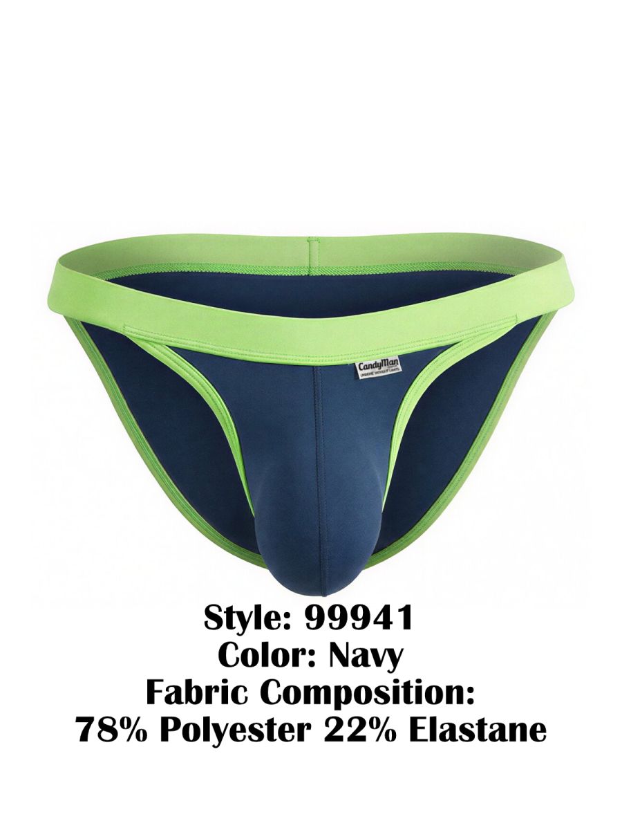 CandyMan Bikini Athletic Low Rise Brief - Navy