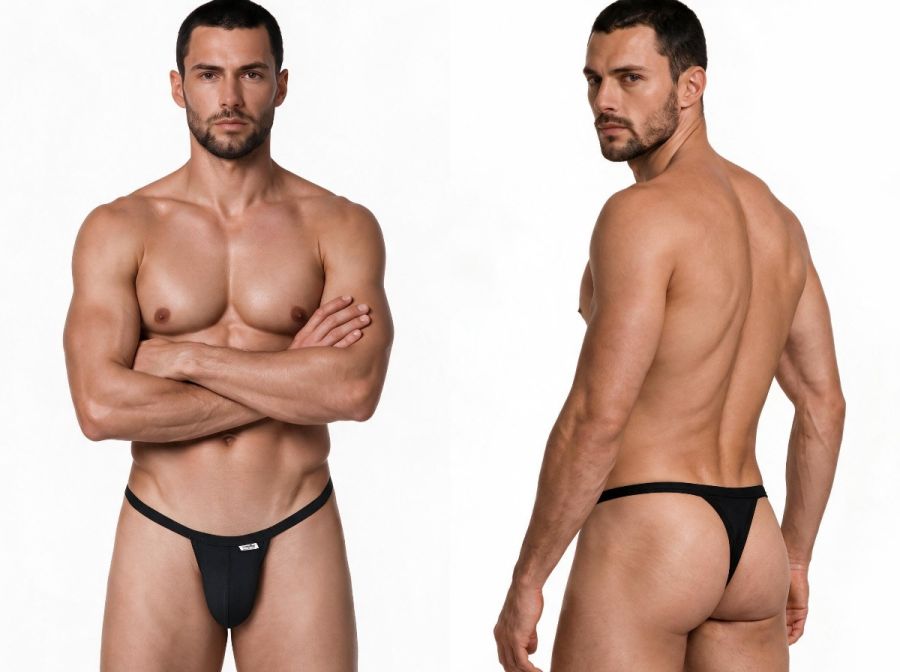 CandyMan Sleek Minimalist Thongs - Black