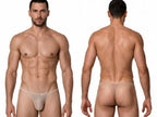 CandyMan Sheer Mesh Thongs - Beige Mesh