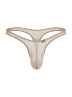 CandyMan Sheer Mesh Thongs - Beige Mesh