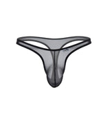 CandyMan Sheer Mesh Thongs - Black Mesh