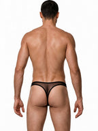 CandyMan Sheer Mesh Thongs - Black Mesh