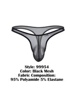 CandyMan Sheer Mesh Thongs - Black Mesh