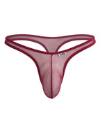CandyMan Sheer Mesh Thongs - Burgundy Mesh